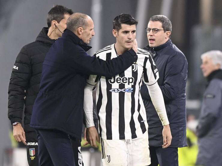 Allegri e Morata - foto LaPresse