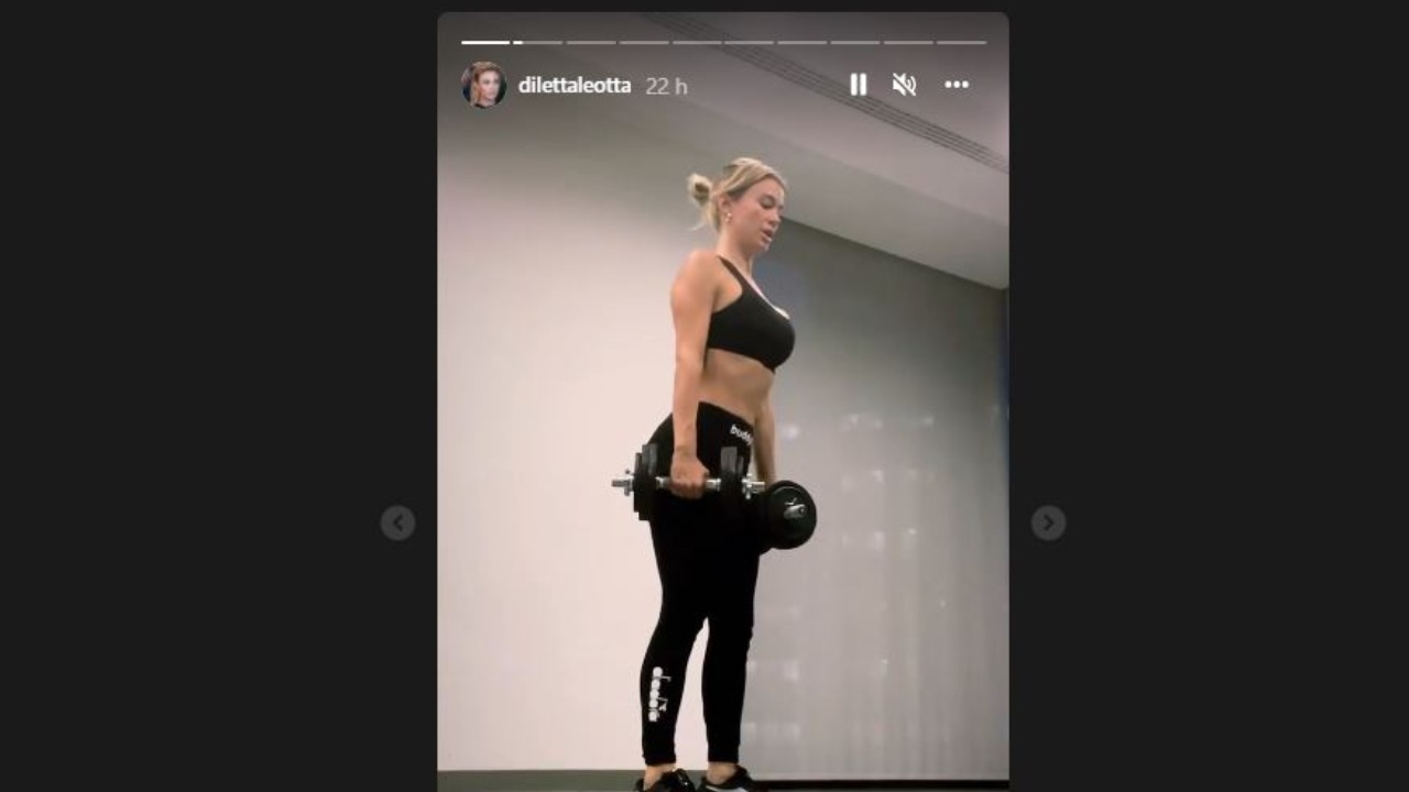 Diletta in palestra - foto Screenshot Instagram