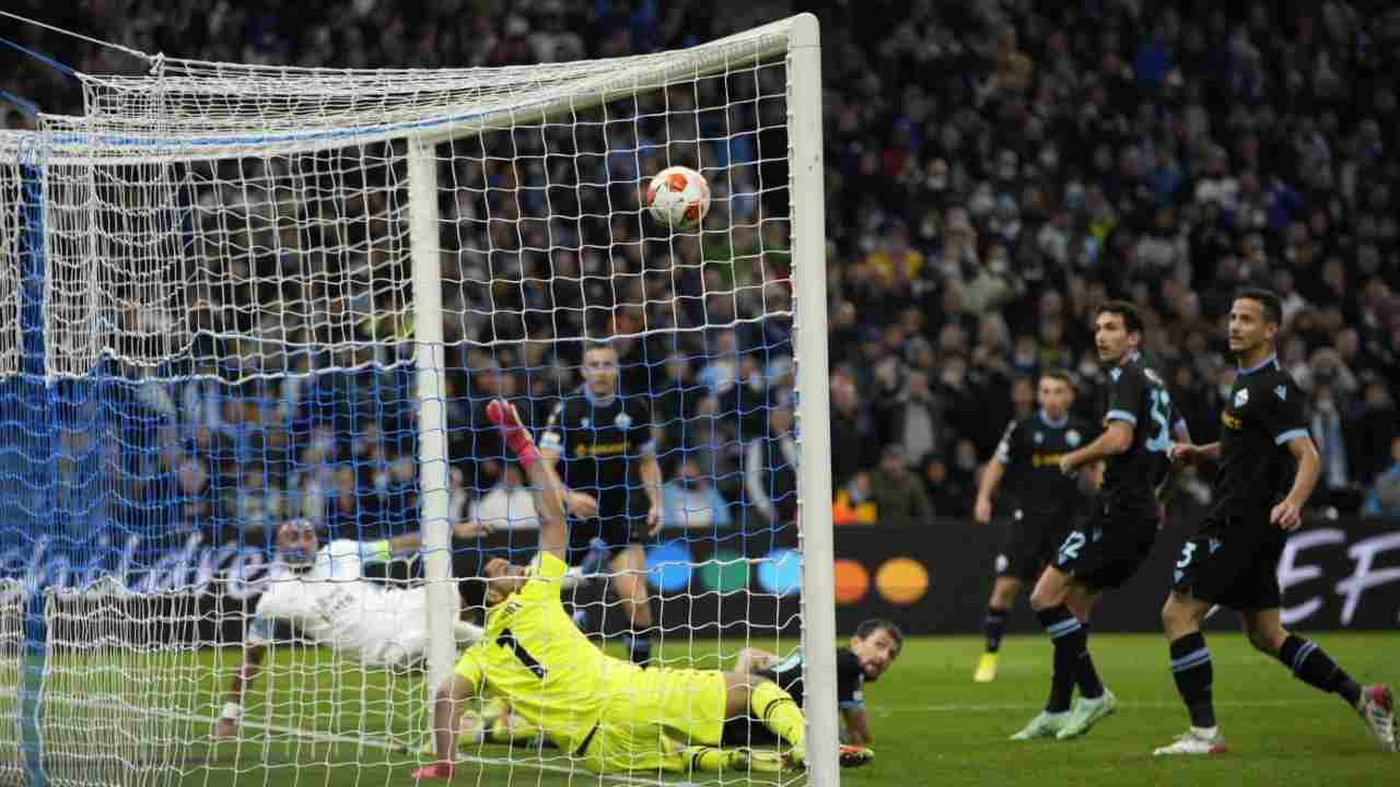 gol Marsiglia-Lazio Foto LaPresse