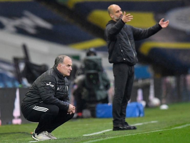 Guardiola e Bielsa in panchina foto LaPresse