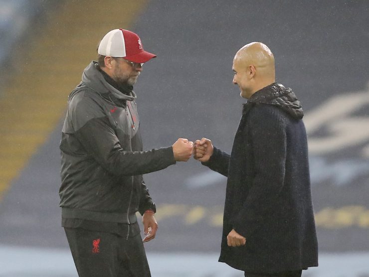 Klopp  e Guardiola - foto LaPresse