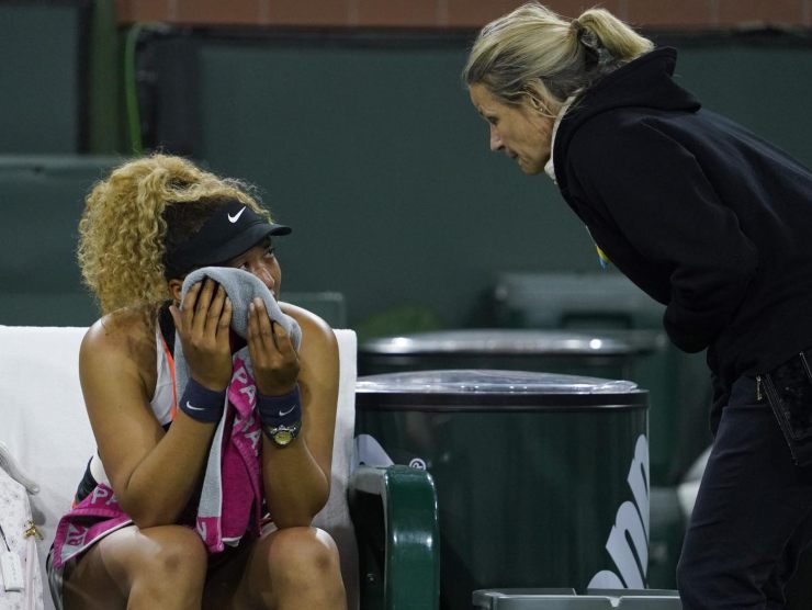 Naomi Osaka in lacrime a Indian Wells