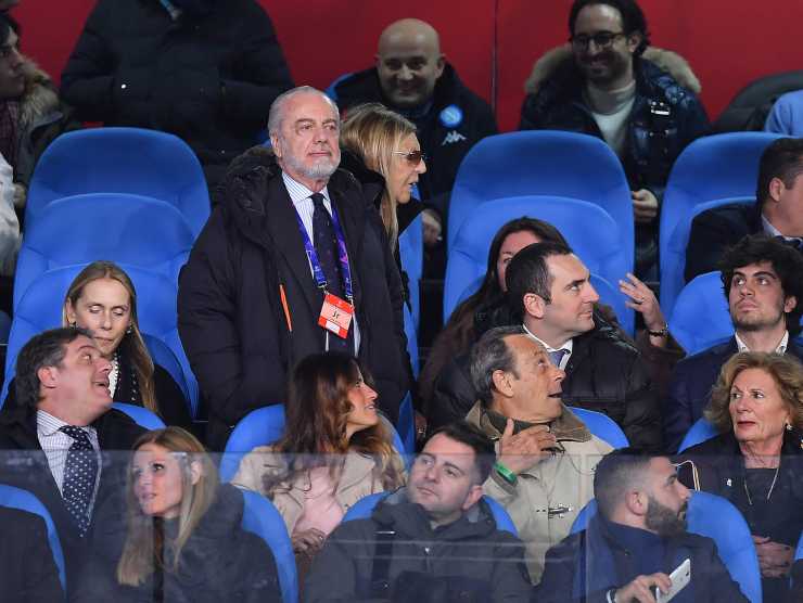 De Laurentiis in tribuna