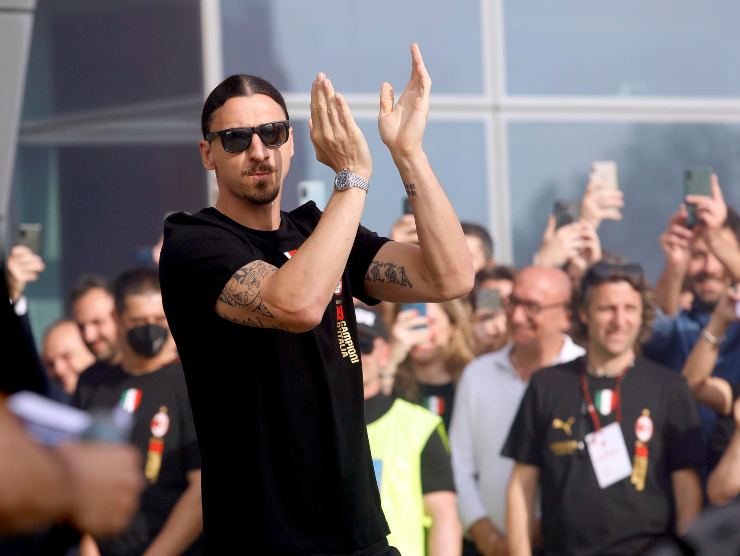 Ibrahimovic festeggia scudetto Milan