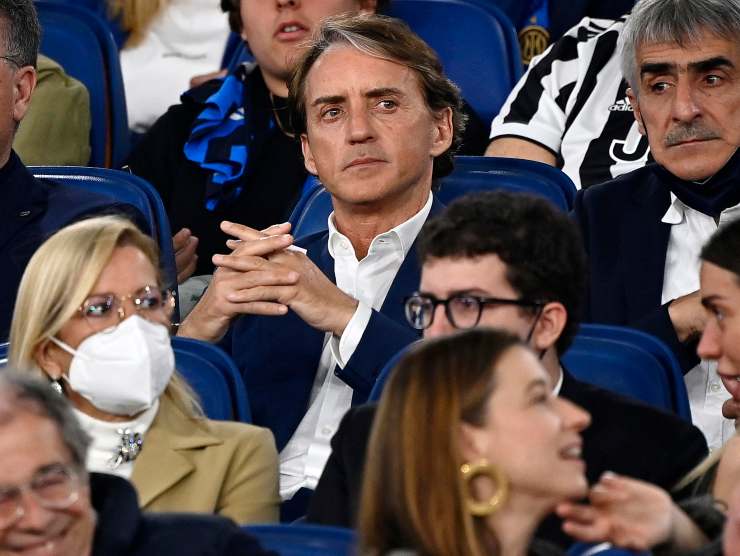 Roberto Mancini in tribuna