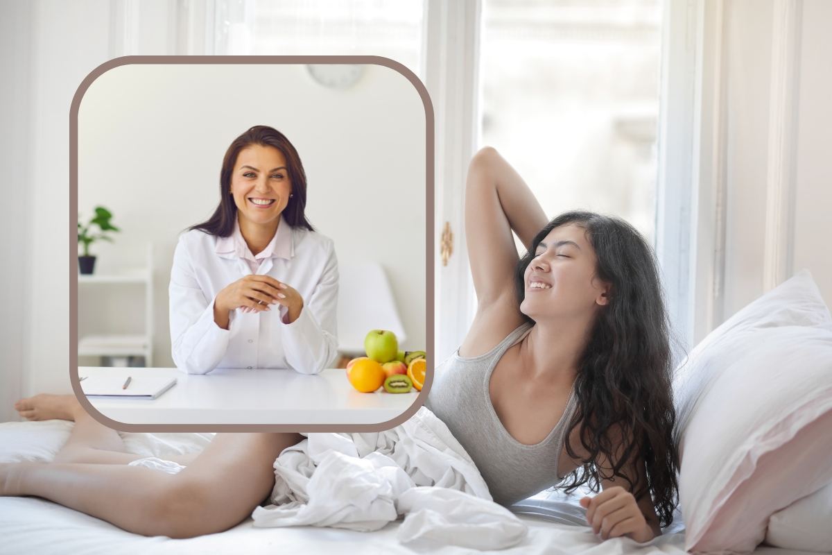 Donna che si sveglia, nutrizionista